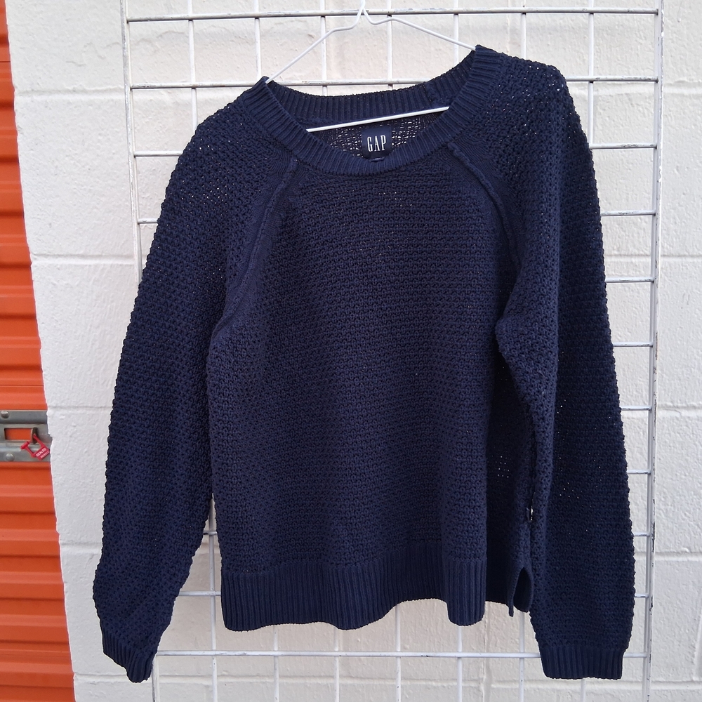GAP Dark Blue Textured Pullover M